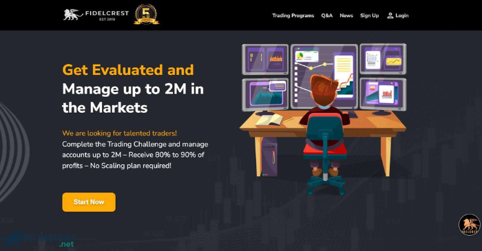 Top 5 reputable no evaluation Prop Firms - Fidelcrest